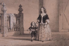 "Scala, Wakehurst, Sussex" antica stampa inglese di Joseph Nash