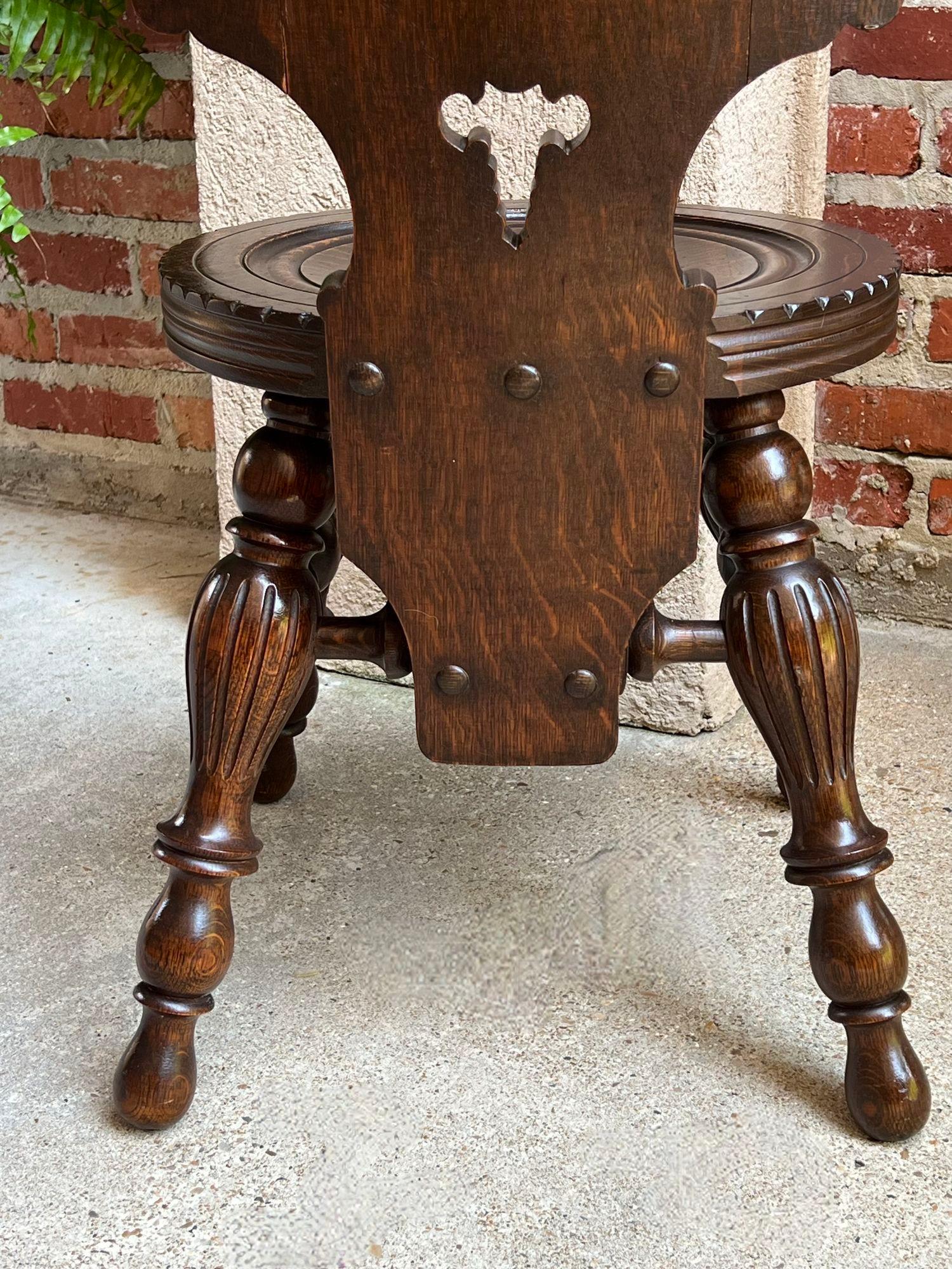 Antique English Pub Chair Fireplace Hearth Carved Tiger Oak Breton Brittany For Sale 4