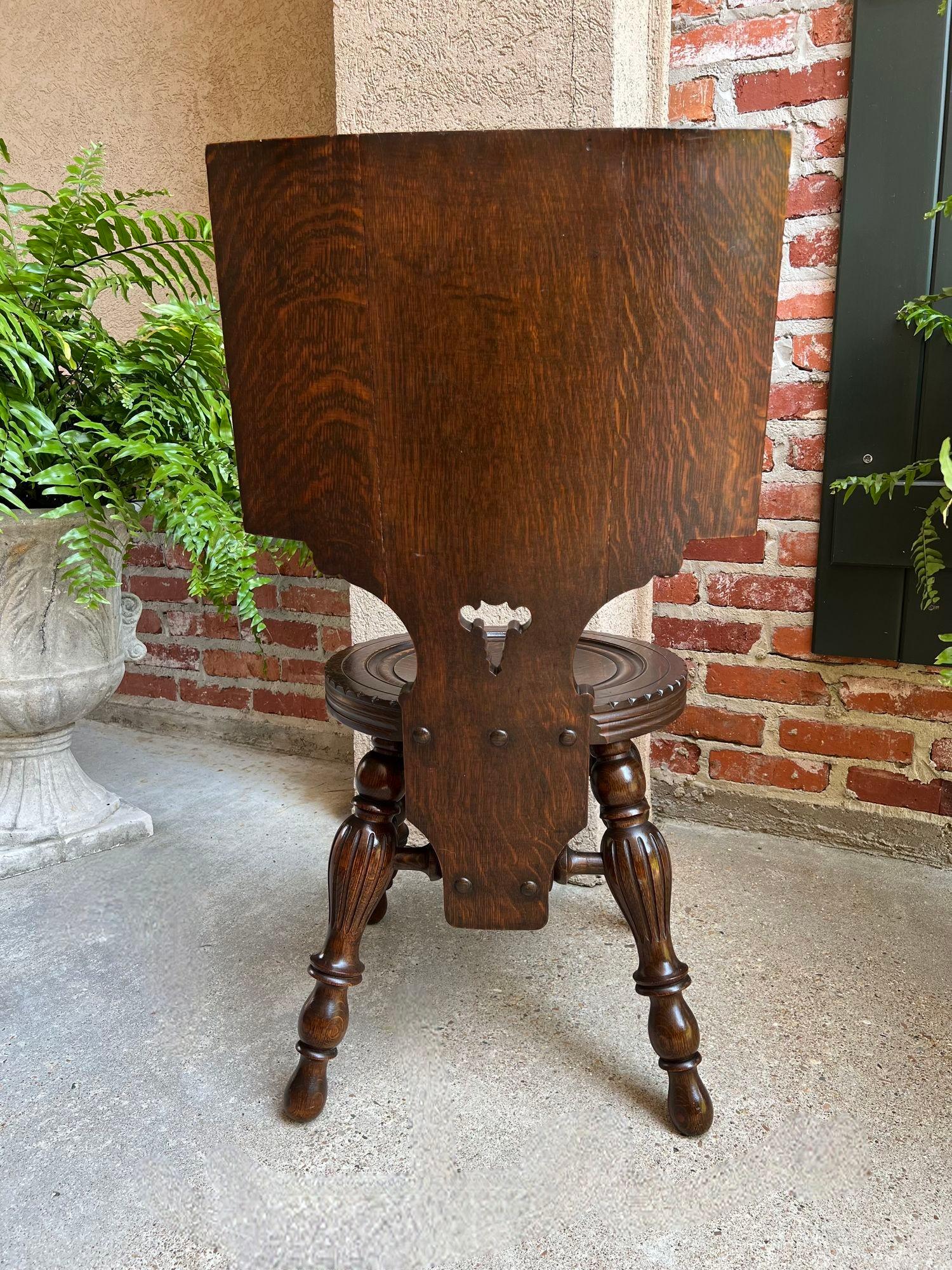 Antique English Pub Chair Fireplace Hearth Carved Tiger Oak Breton Brittany For Sale 6