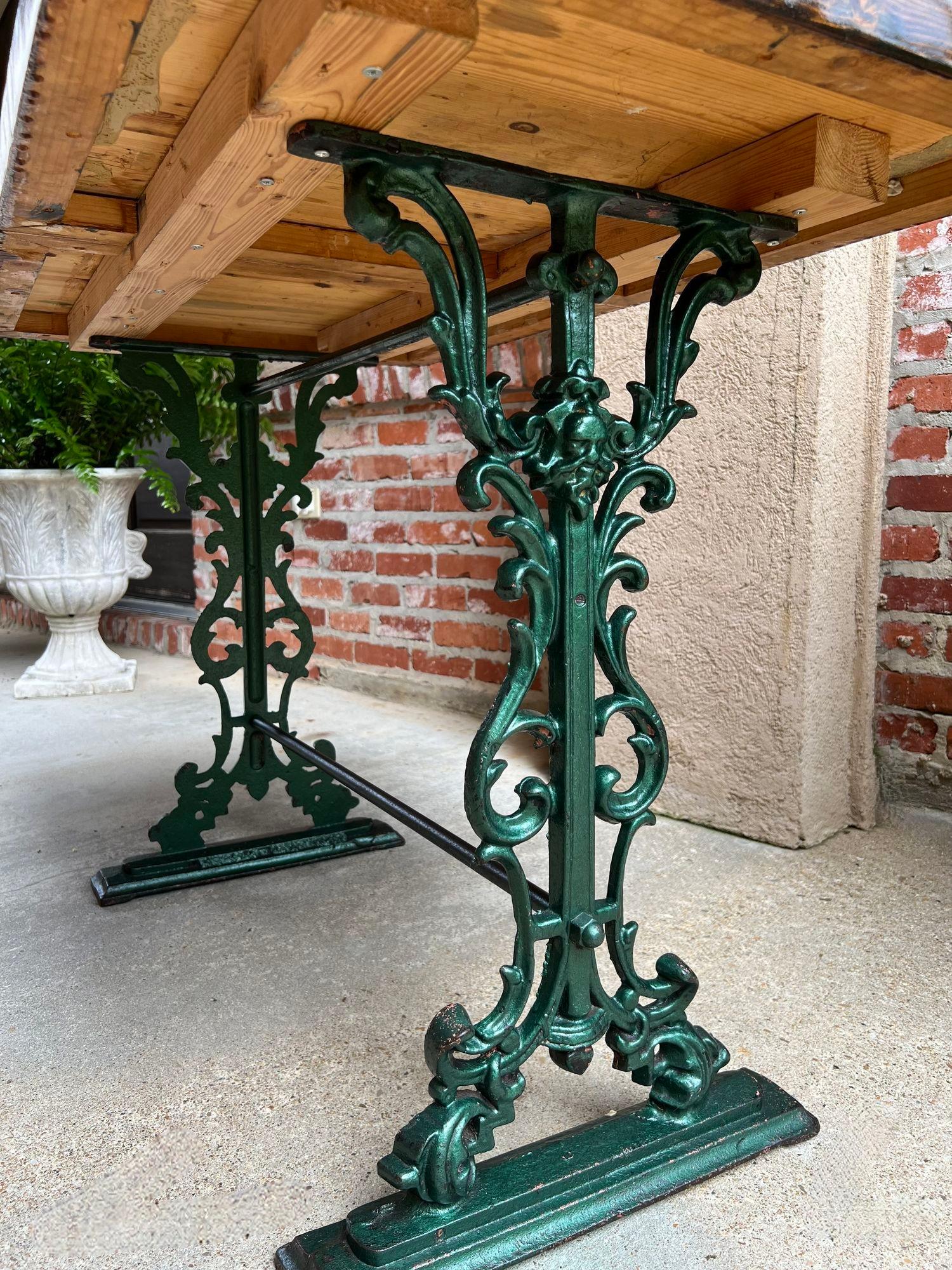 Antique English Pub Table Cast Iron Kitchen Island Sofa Patio Table Rectangular 5