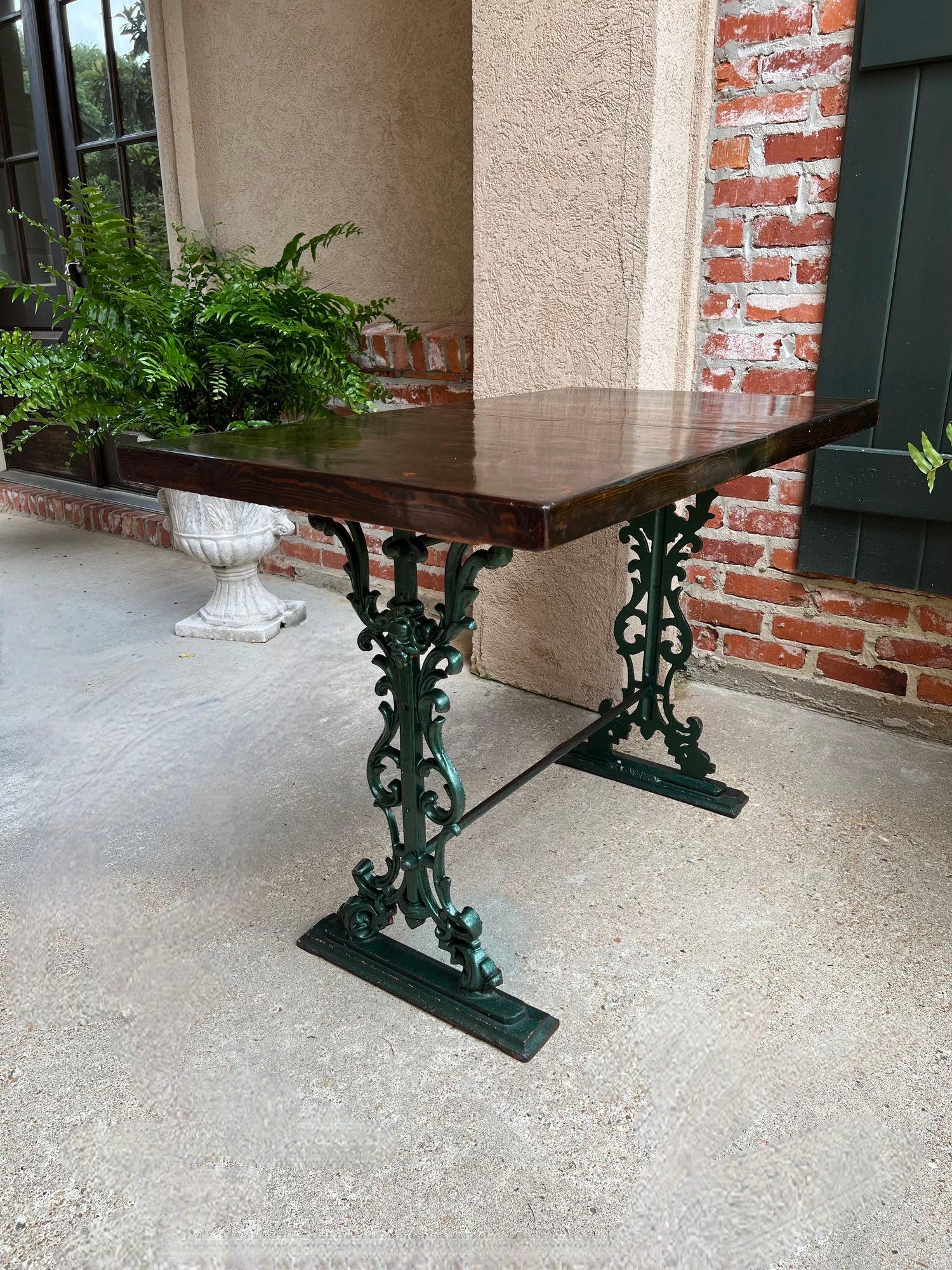 Antique English Pub Table Cast Iron Kitchen Island Sofa Patio Table Rectangular 8