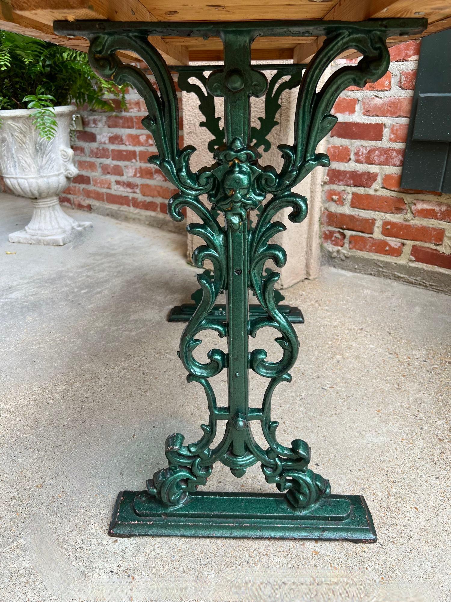 19th Century Antique English Pub Table Cast Iron Kitchen Island Sofa Patio Table Rectangular