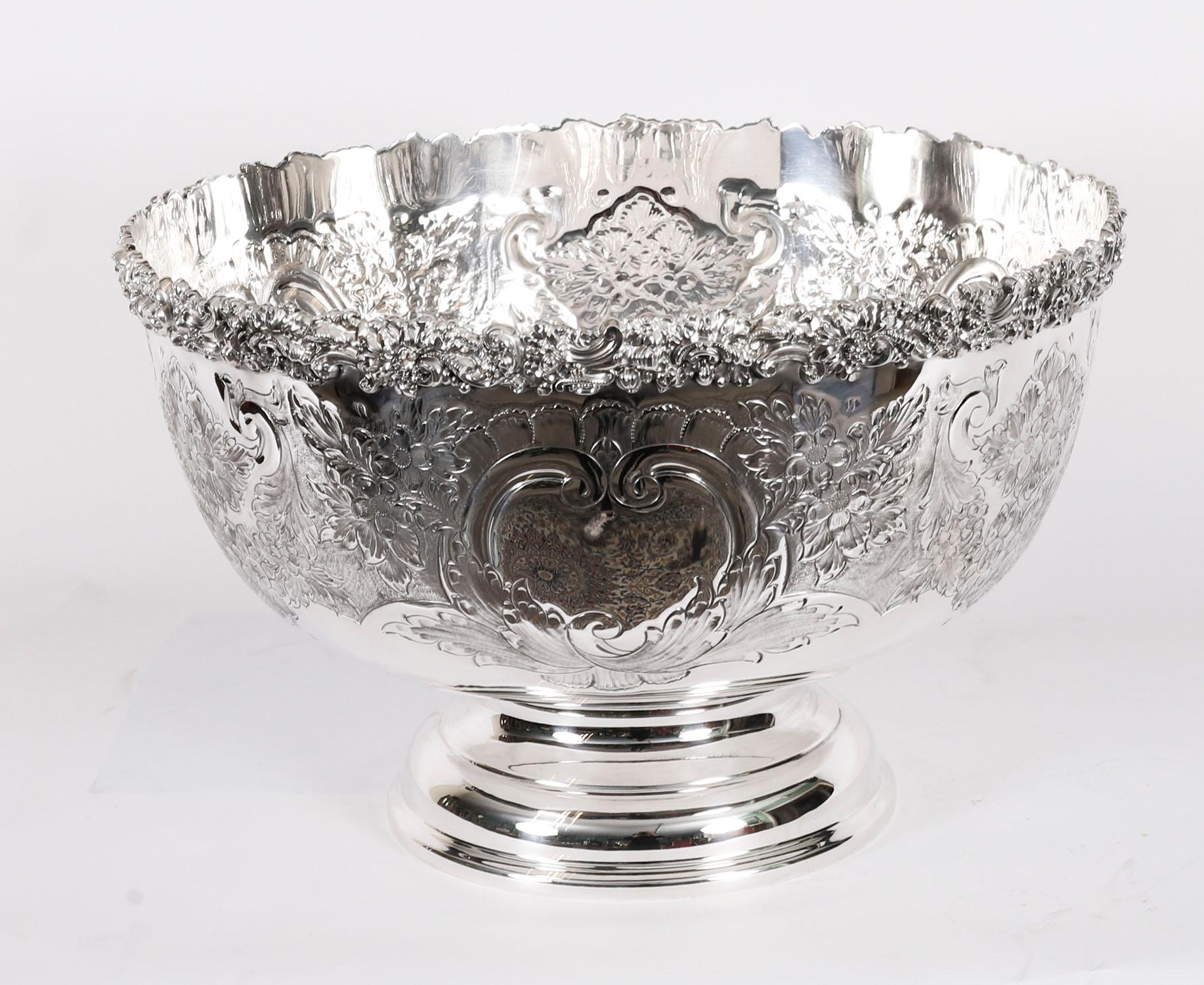 Antikes englisches Punch Bowl Set/ Wein Champagner Kühler 20. Jahrhundert im Angebot 12