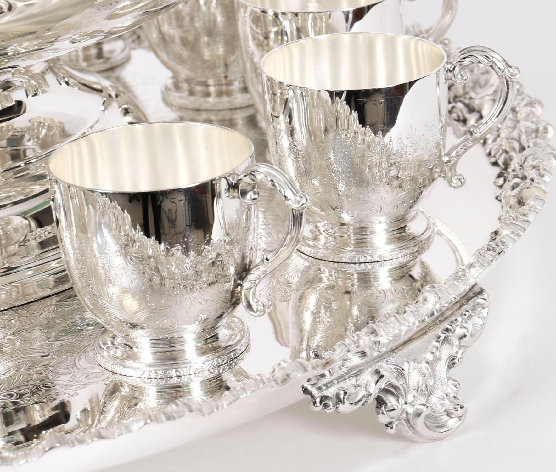 Antikes englisches Punch Bowl Set/ Wein Champagner Kühler 20. Jahrhundert im Angebot 2