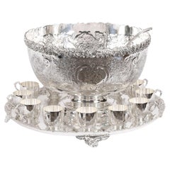 Antique English Punch Bowl Set/ Wine Champagne Cooler 20th Century