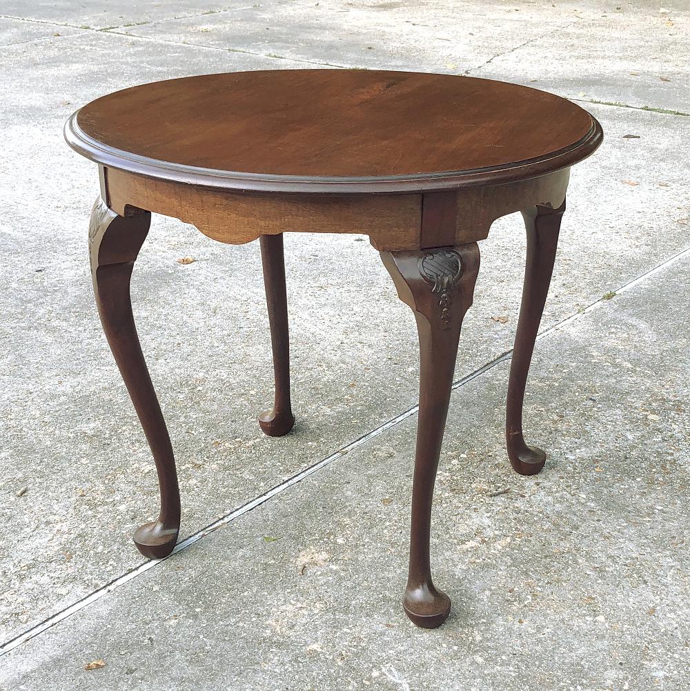 queen anne round side table
