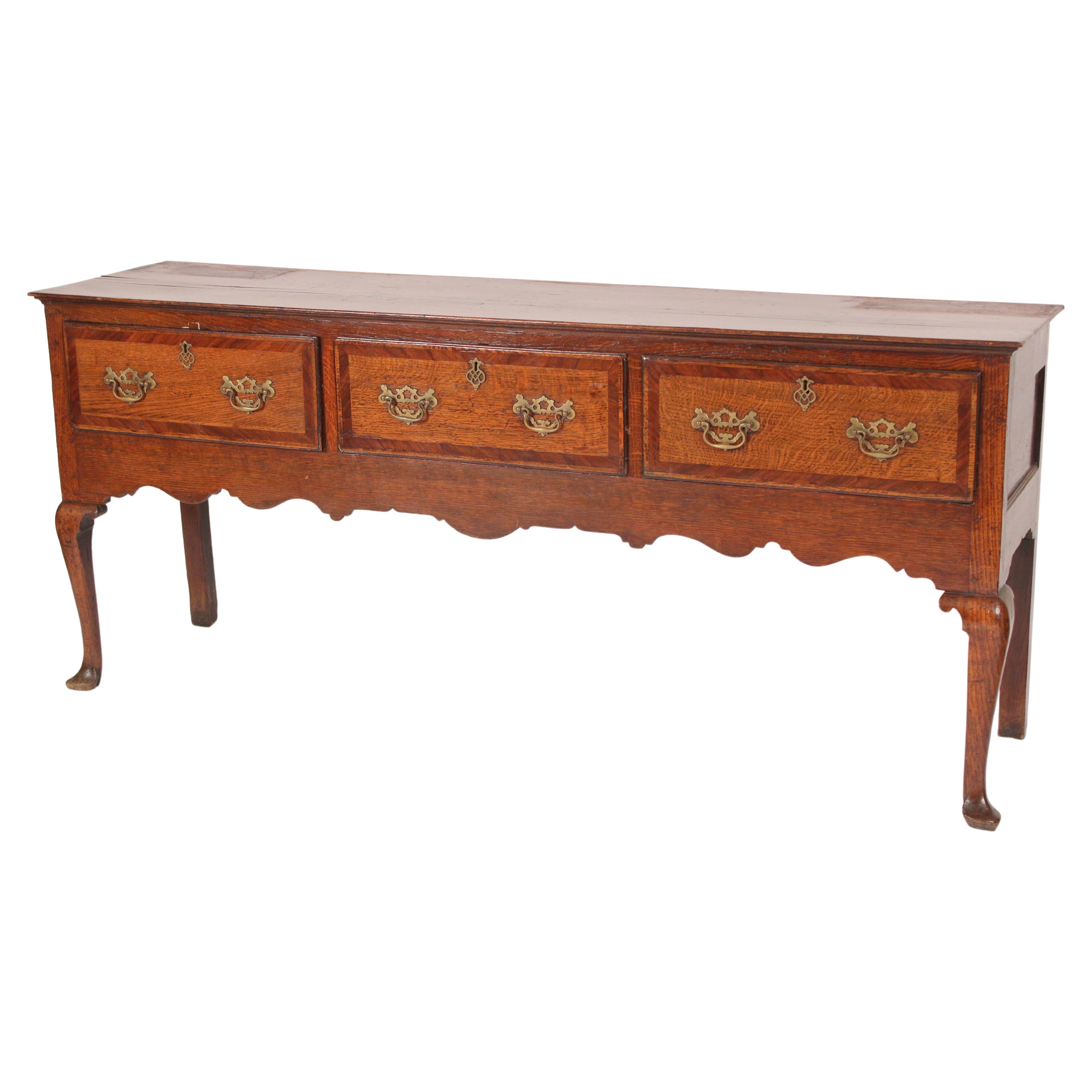 Antique English Queen Anne Style Sideboard