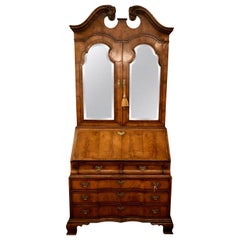 Antique English Queen Anne Walnut Secretary, circa 1900