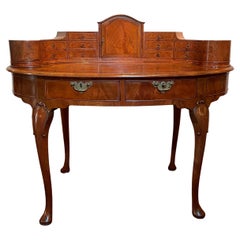 Antique English Queen Anne Walnut Writing Desk, Circa 1895