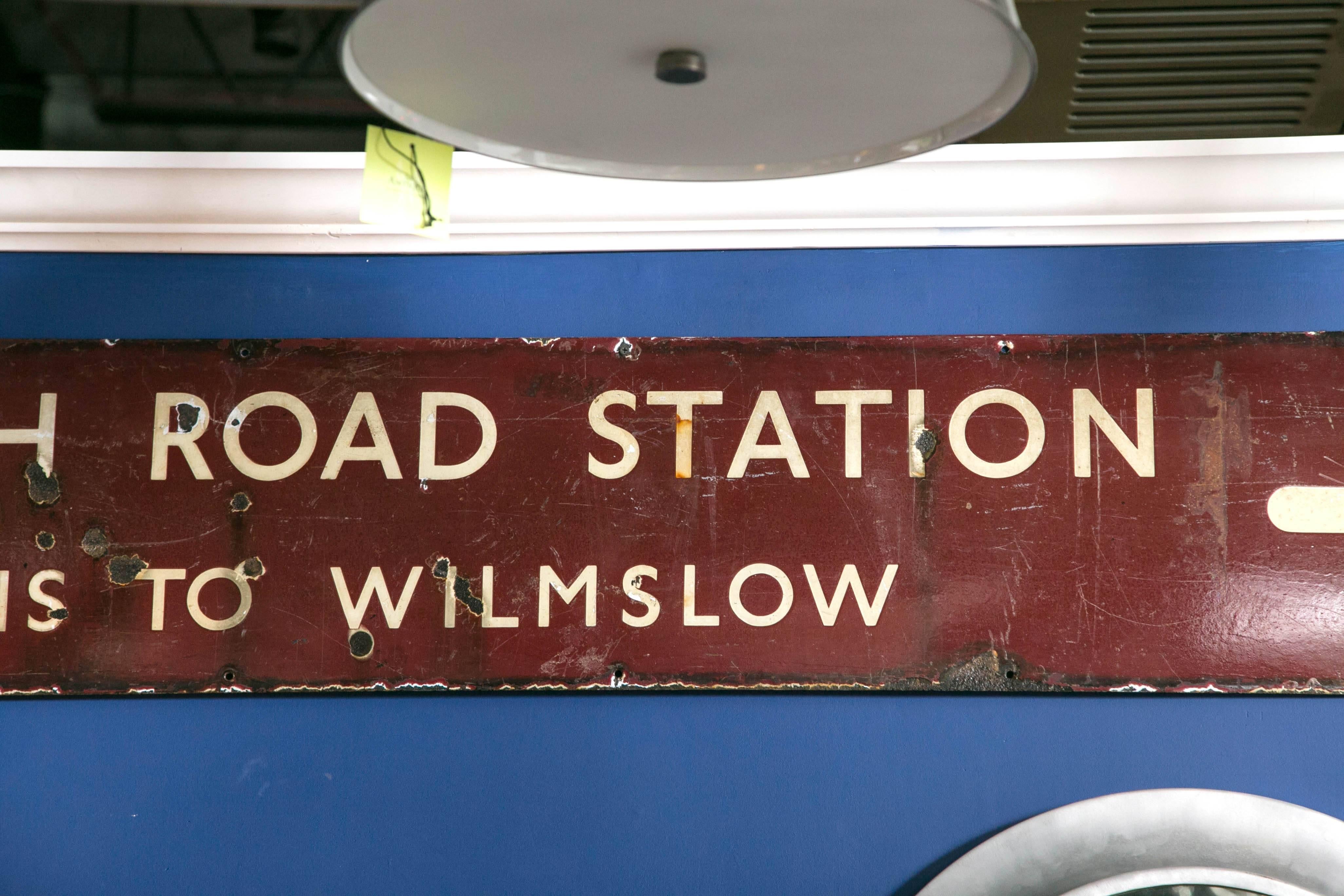 Painted Antique English Railway Sign For Sale