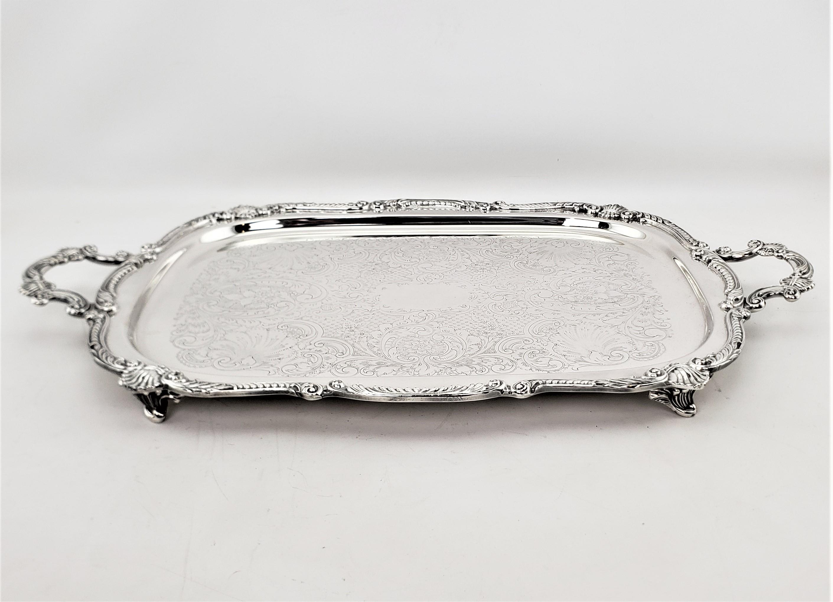 silver tray with feet