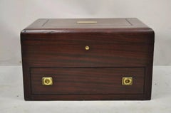 Antique English Regency Campaign Chest Flatware Silverware Box Tilden - Thurber