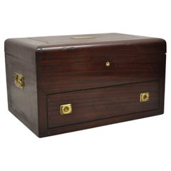 Antico cassetto inglese Regency Campaigner Scatola per posate e argenteria Tilden - Thurber