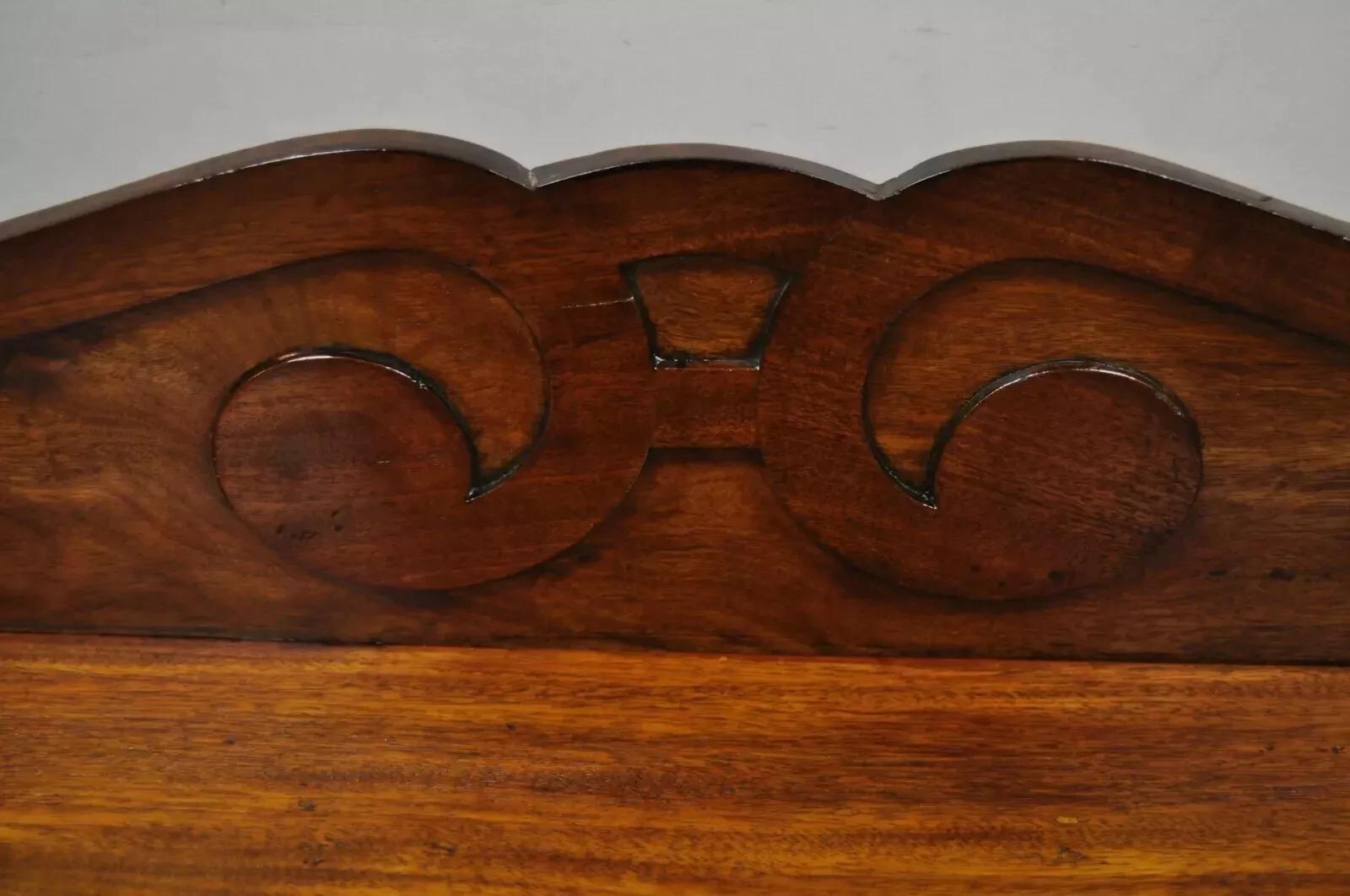 Antique English Regency Carved Crotch Mahogany Sideboard Buffet Console Table For Sale 2