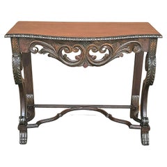 Ancienne table console anglaise de style Régence polychrome