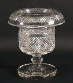 Antique English Regency Cut Crystal Wine Champagne Cooler 19th Century