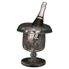 Antico frigorifero per vino e champagne in cristallo tagliato della Reggenza inglese del XIX secolo