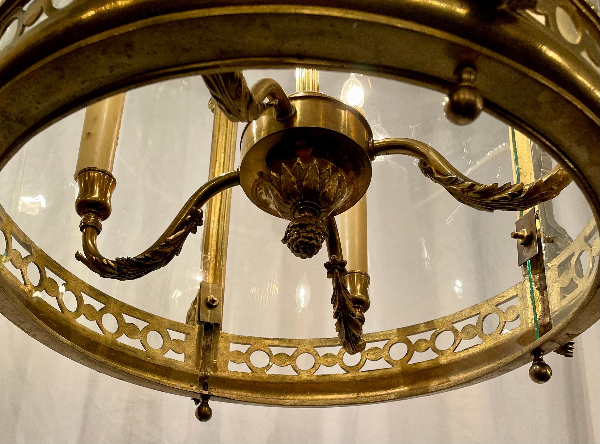 Antique English Regency Era Gold Bronze 4-Light Chateau Lantern, Circa 1820's. For Sale 3