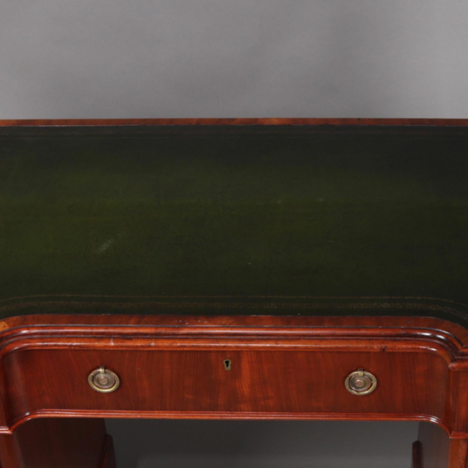 Antique English Regency Flame Mahogany Executive Campaign Desk, circa 1830 2