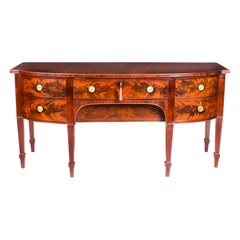 Antique English Regency Flame Mahogany Sideboard, 19th Century