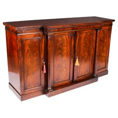 Antique English Regency Flame Mahogany Sideboard Early 19th Century