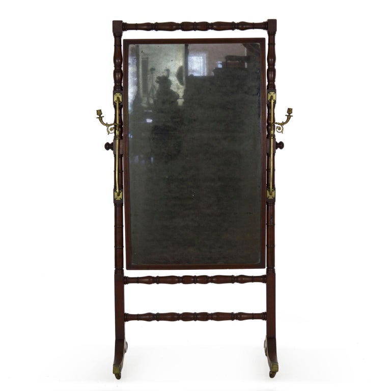 Antique English Regency Full Length Cheval Mirror, Early 19th Century For Sale at 1stdibs