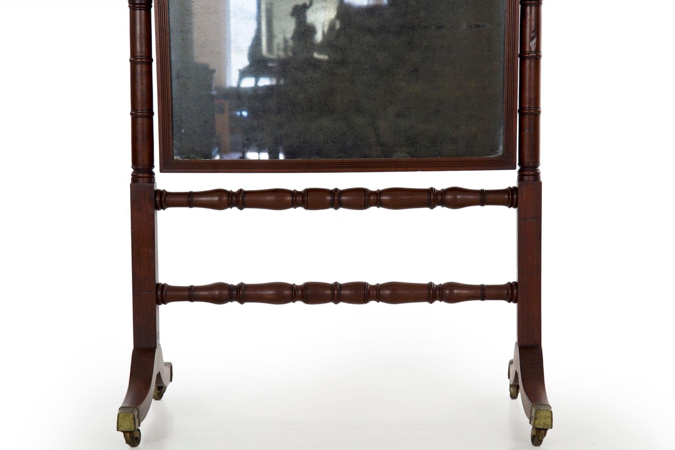 Antique English Regency Full Length Cheval Mirror, Early 19th Century 1