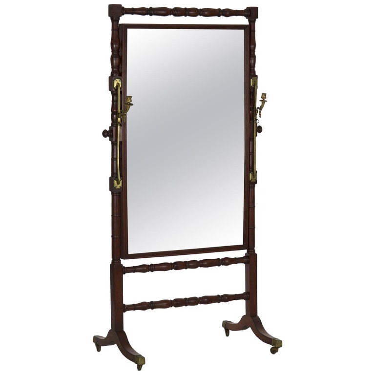 Antique English Regency Full Length Cheval Mirror, Early 19th Century For Sale at 1stdibs