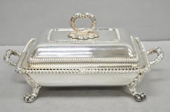 Antique English Regency Georgian Silver Plated Covered Chafing Serving Dish