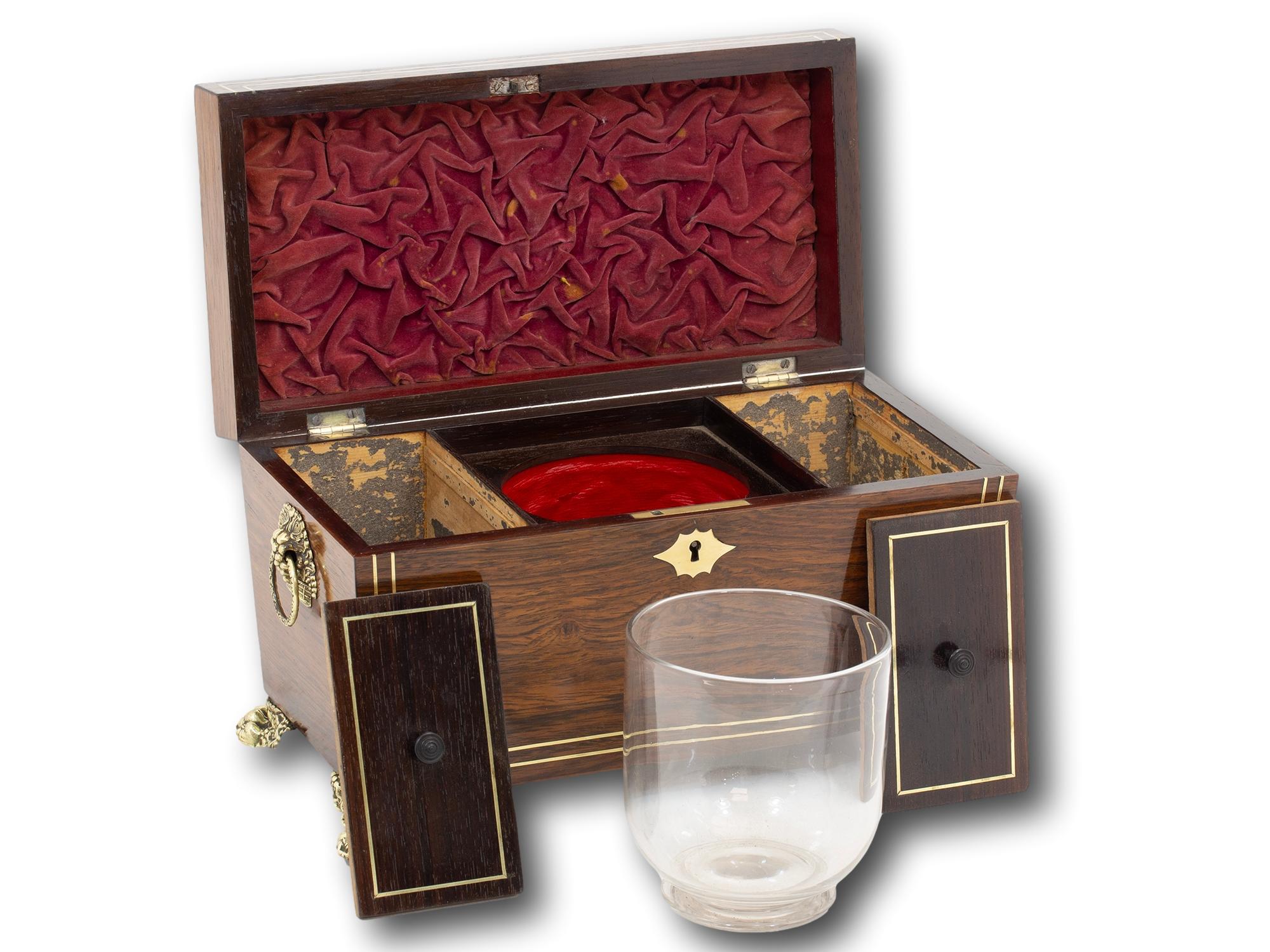 Antique English Regency Inlaid Tea Caddy 10