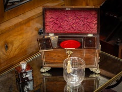 Antique English Regency Inlaid Tea Caddy