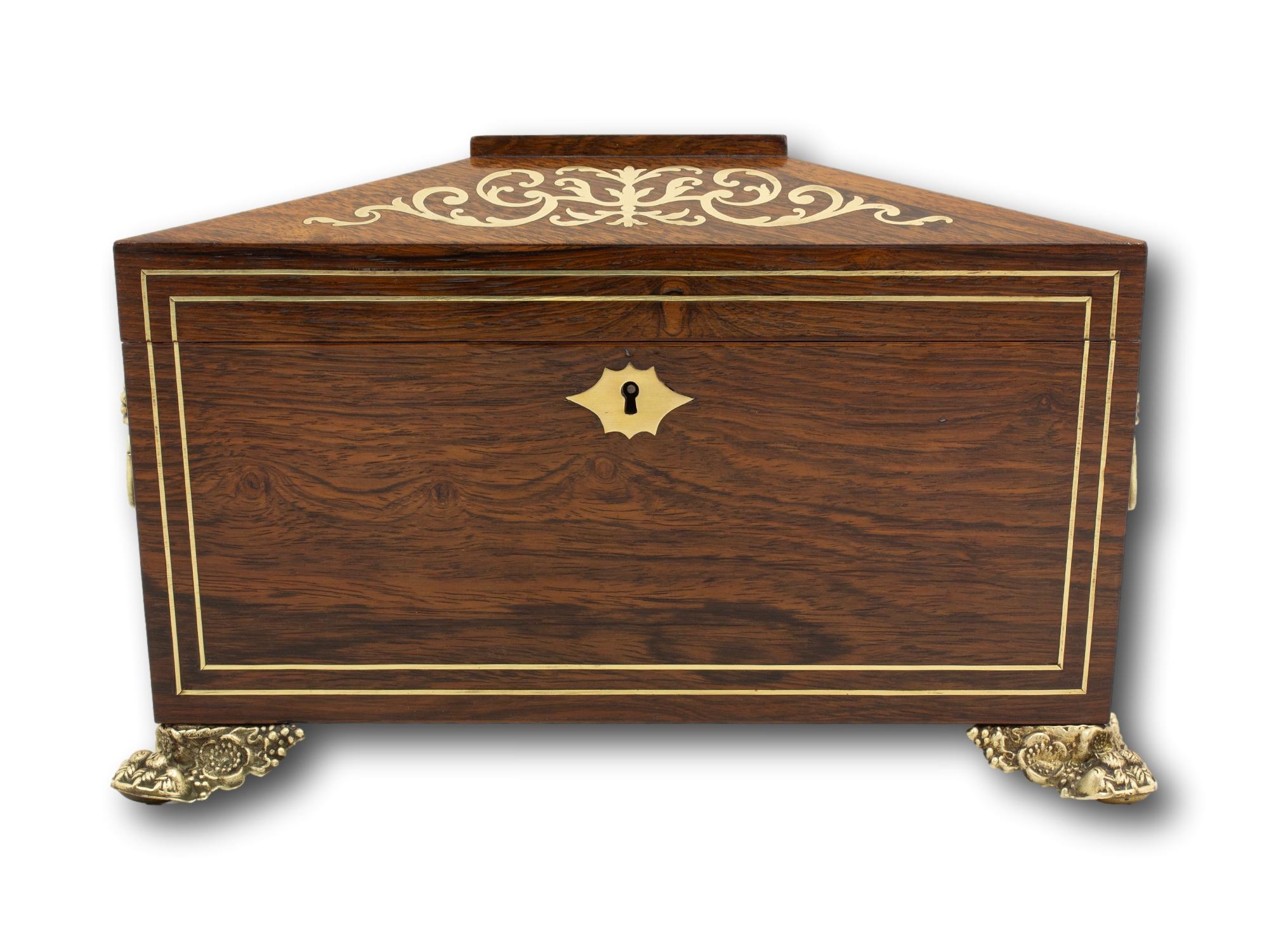 19th Century Antique English Regency Inlaid Tea Caddy