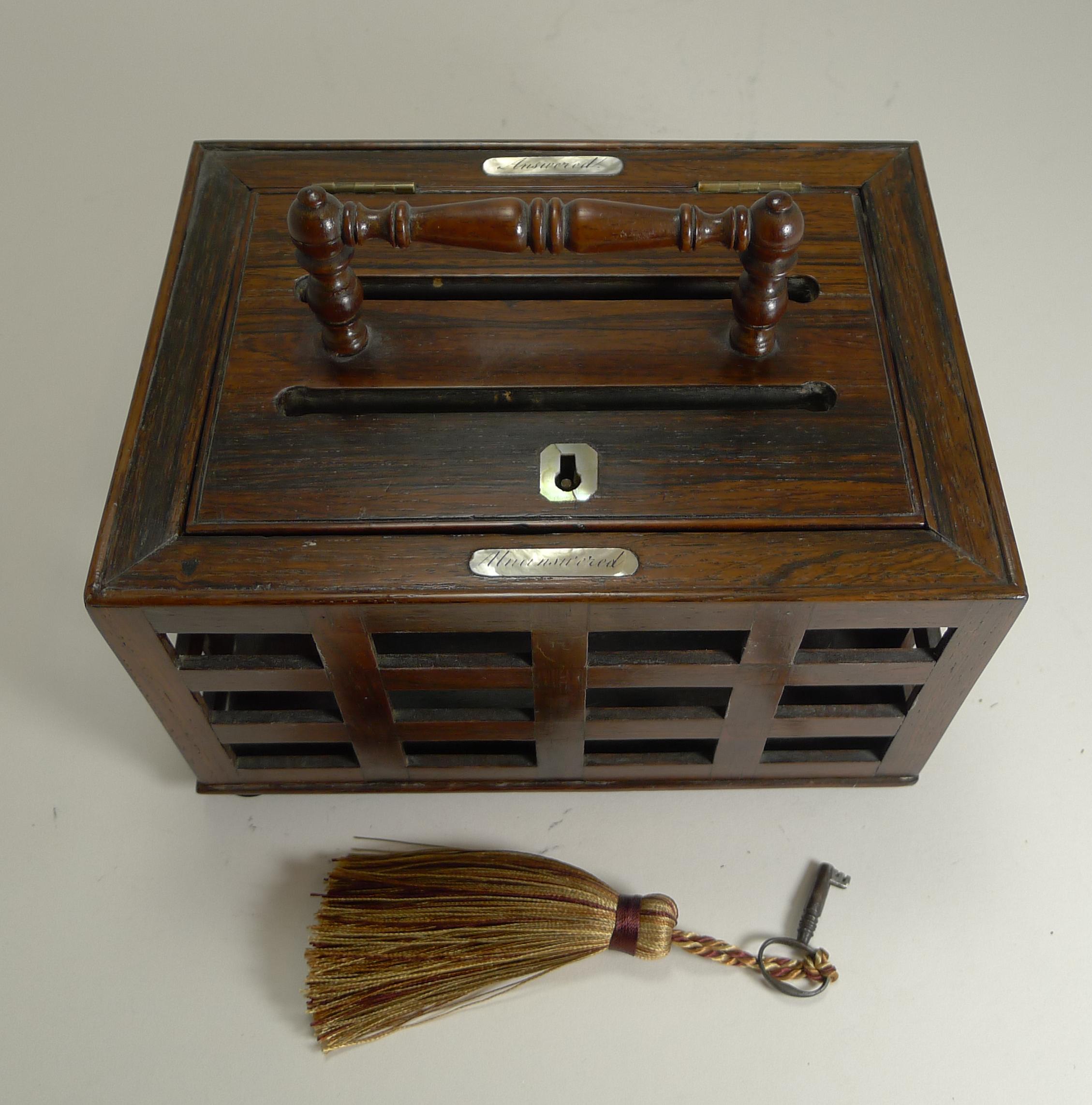 Early 19th Century Antique English Regency Letter Box in Rosewood, circa 1820