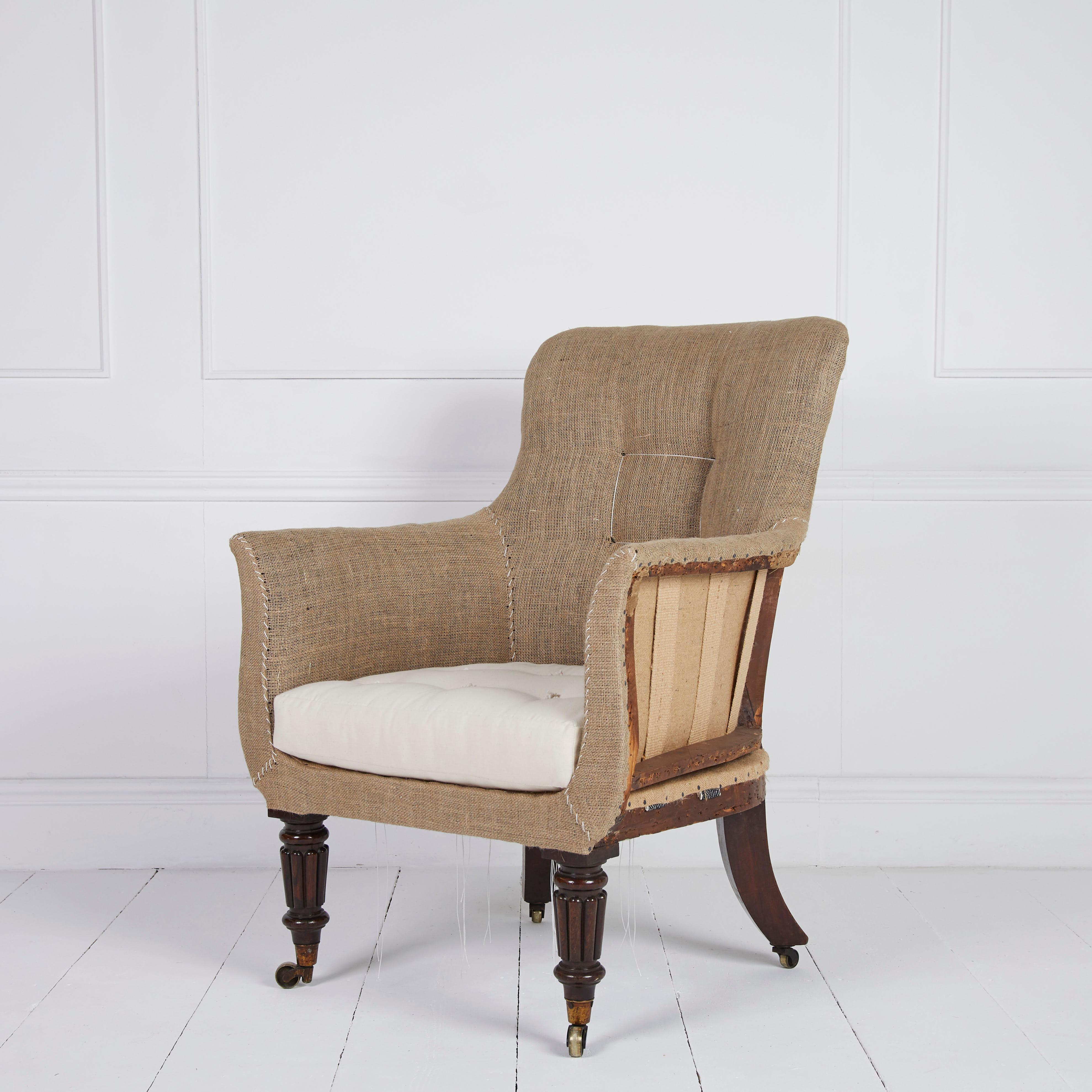 Chaise de bibliothèque Regency anglaise ancienne en vente 3