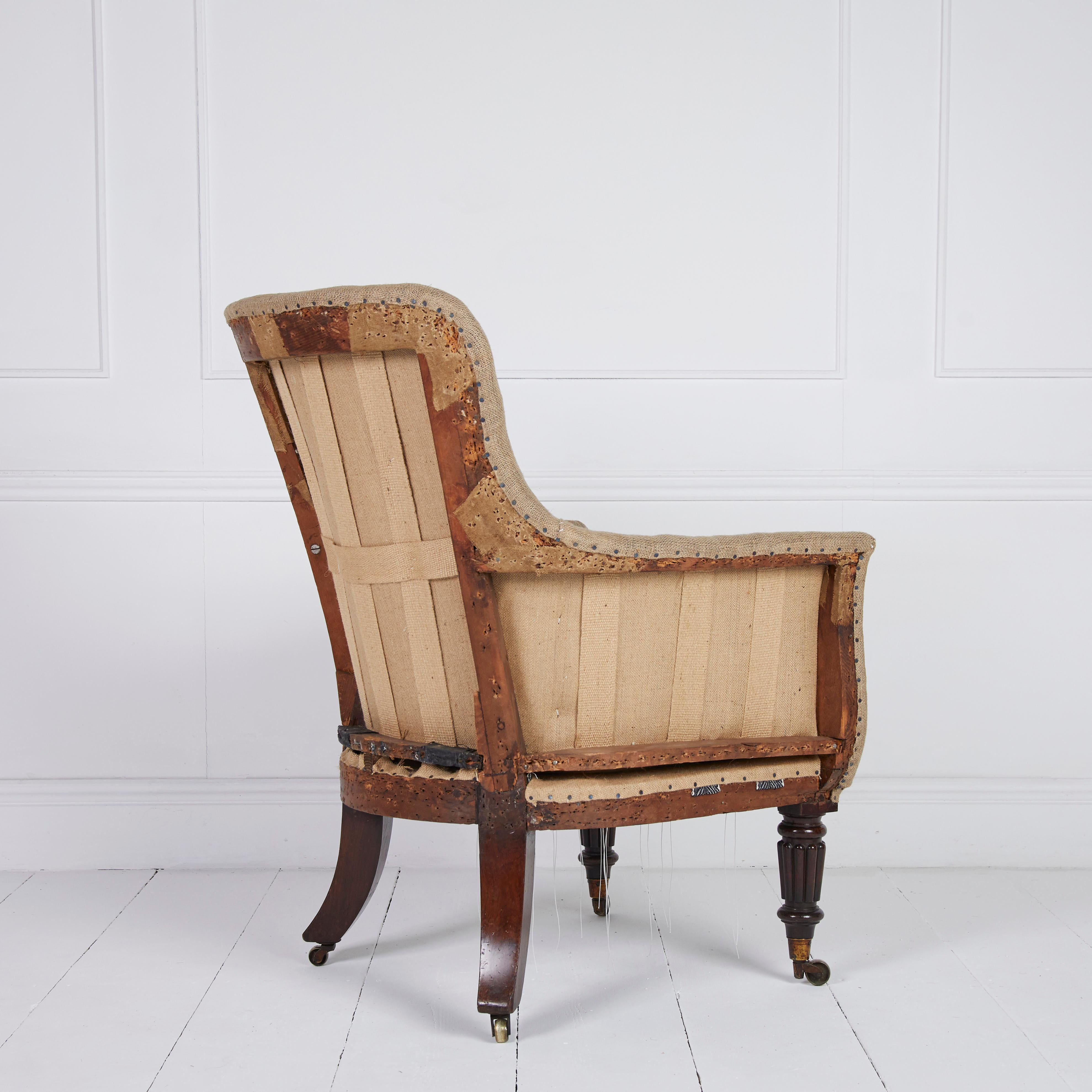 Début du XIXe siècle Chaise de bibliothèque Regency anglaise ancienne en vente