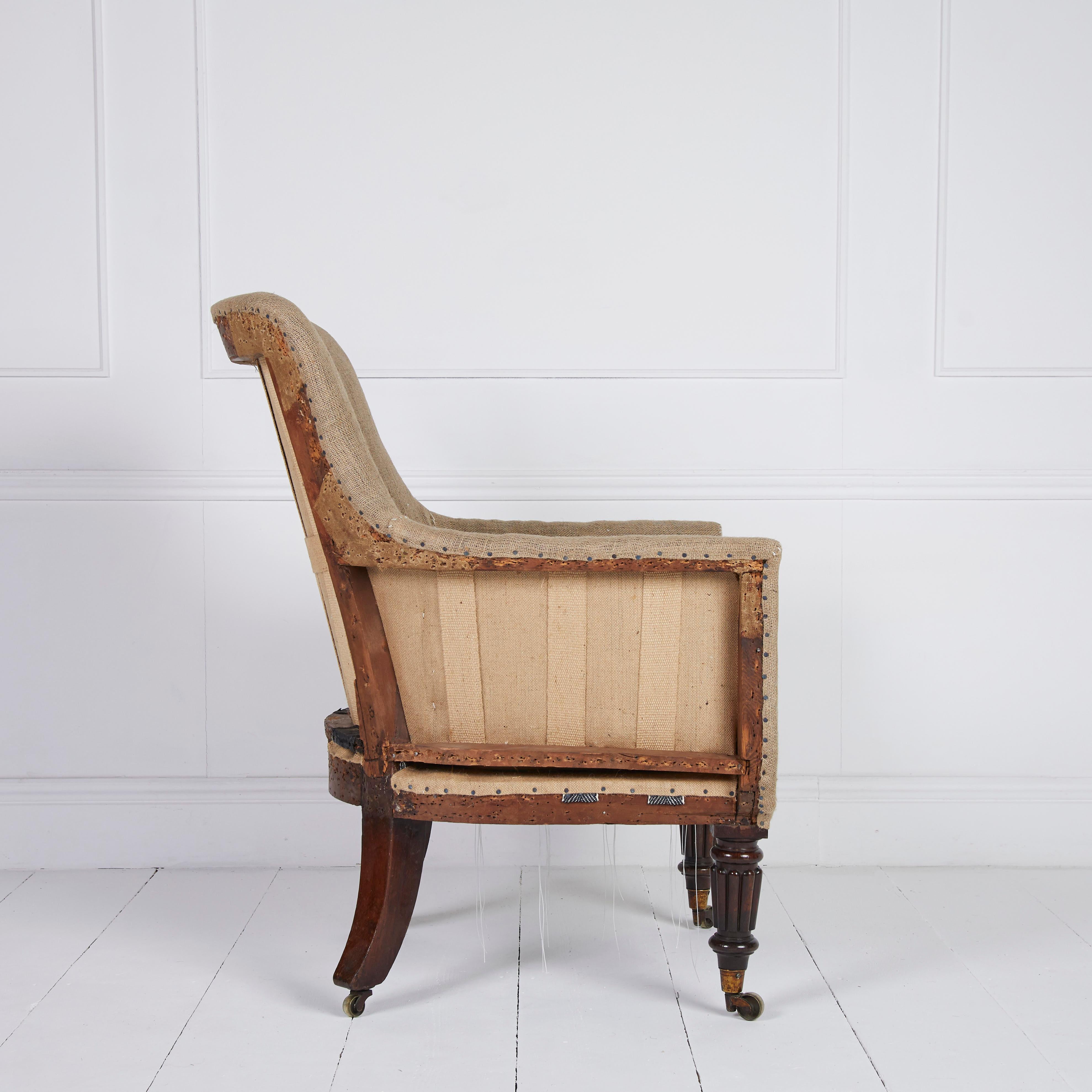 Hêtre Chaise de bibliothèque Regency anglaise ancienne en vente