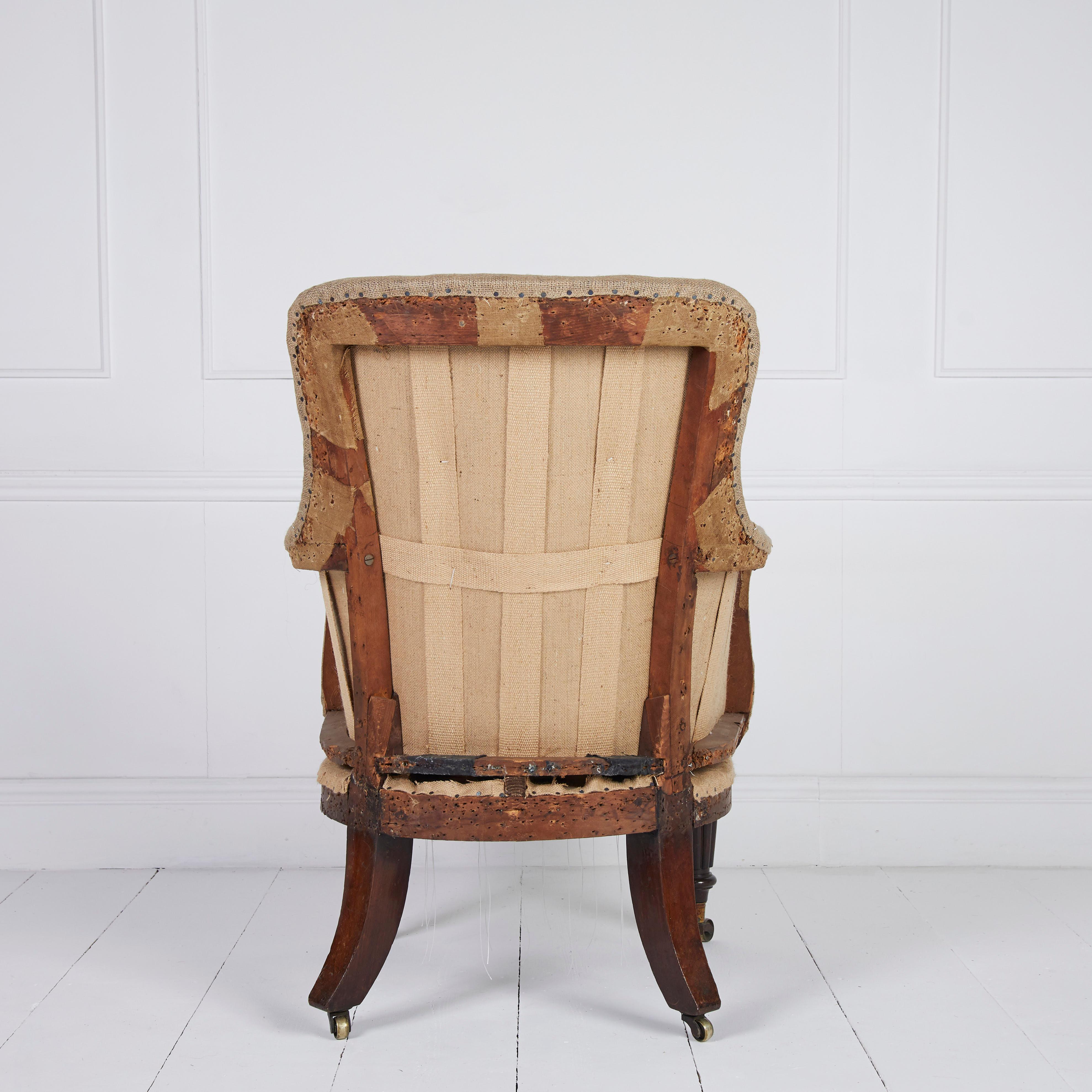 Chaise de bibliothèque Regency anglaise ancienne en vente 1
