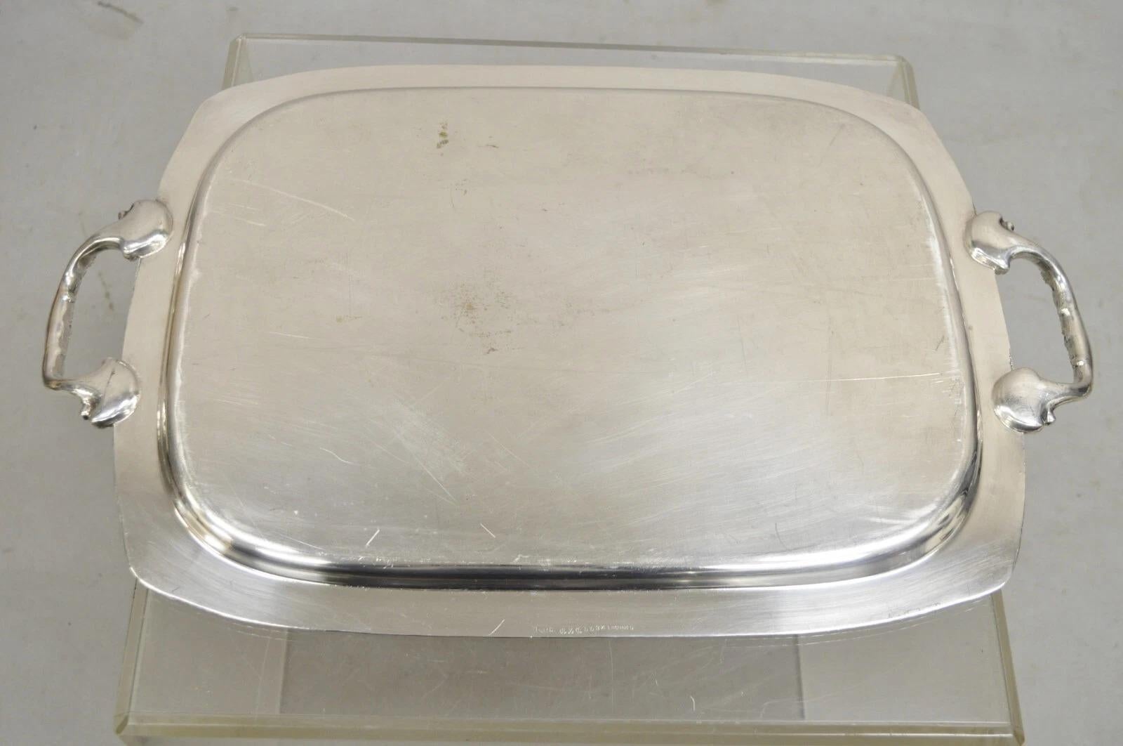 Antiguo León Inglés de la Regencia Grabado Bandeja de plata plateada para servir en venta 3