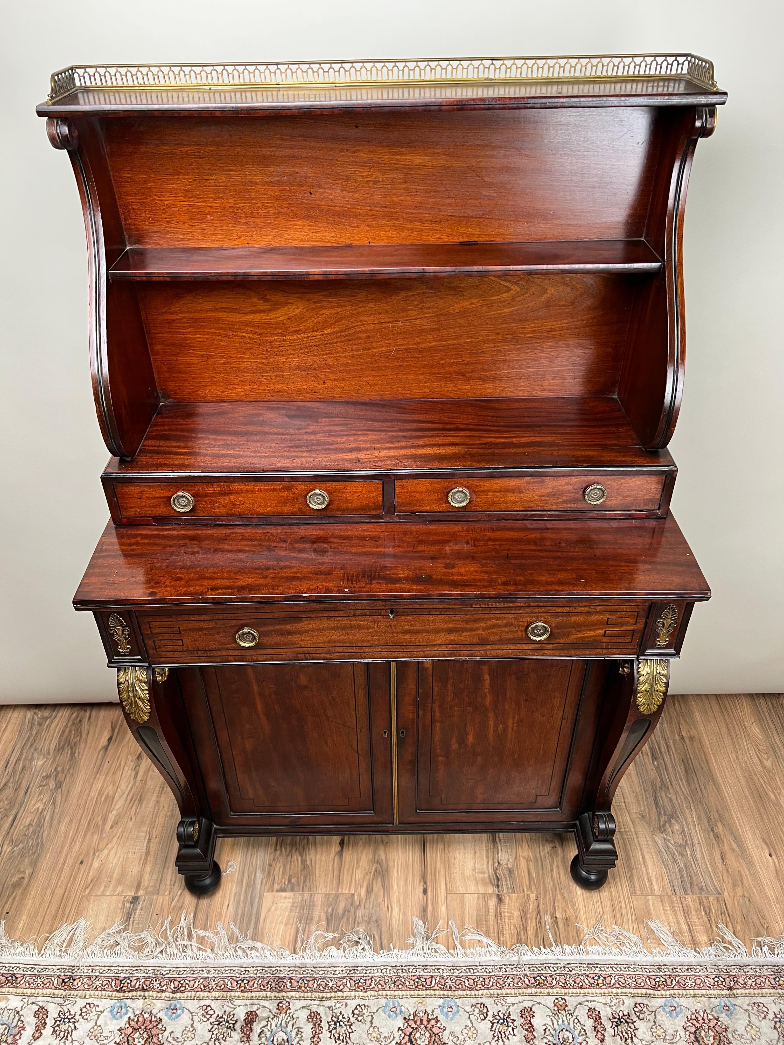 Antique English Regency Mahogany Butlers Secretary c. 1820 For Sale 1