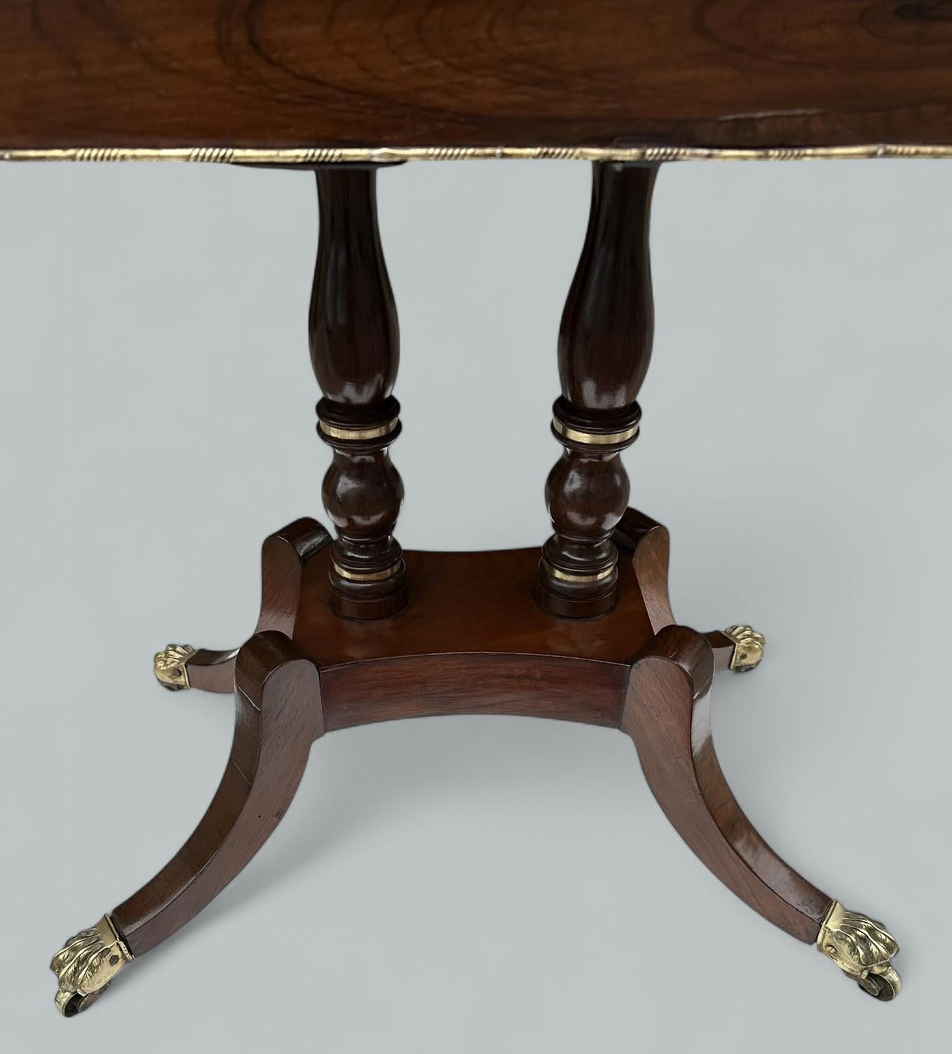 Antique English Regency Mahogany Fold-Over Games Card Tea Side Table 19Ct im Angebot 2