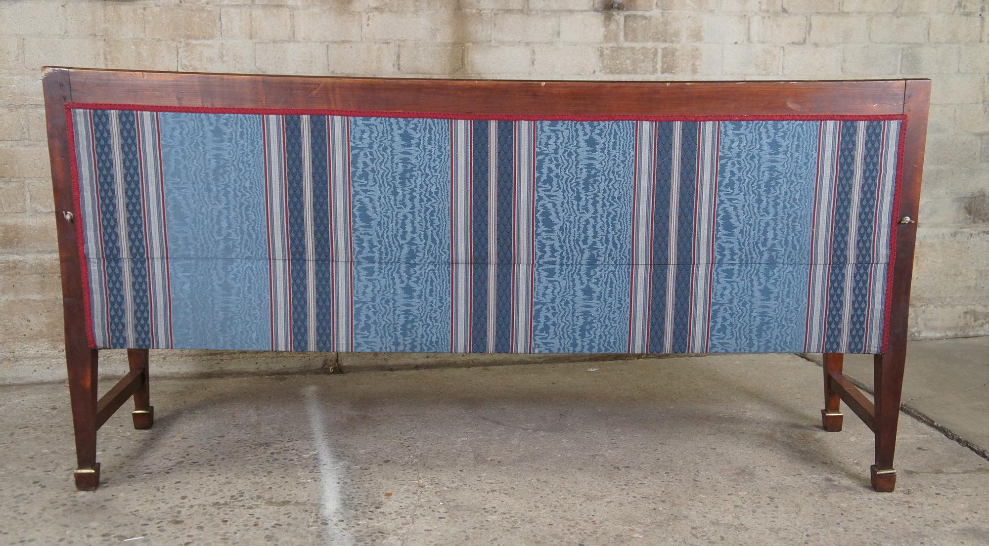 Antique English Regency Mahogany Folding Bench Loveseat Sleeper Sofa Campaign For Sale 3