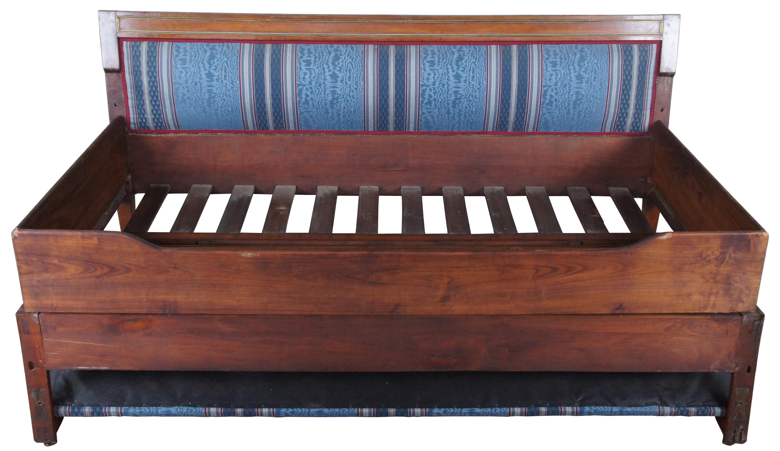 Antike englische Regency-Mahagoni- Folding Bench Loveseat Sleeper Sofa-Kampagne aus Mahagoni im Angebot 9