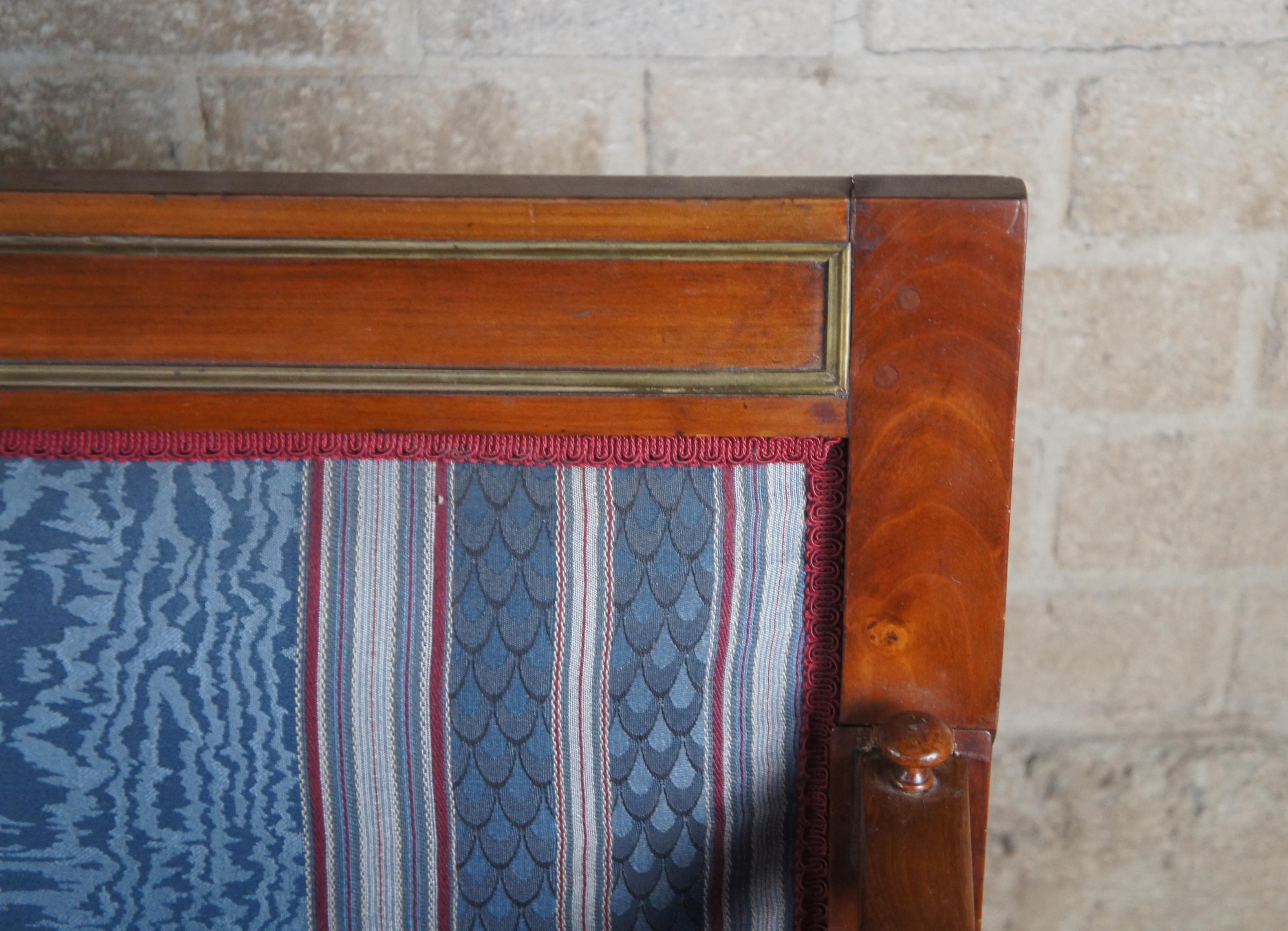 Antike englische Regency-Mahagoni- Folding Bench Loveseat Sleeper Sofa-Kampagne aus Mahagoni im Angebot 13