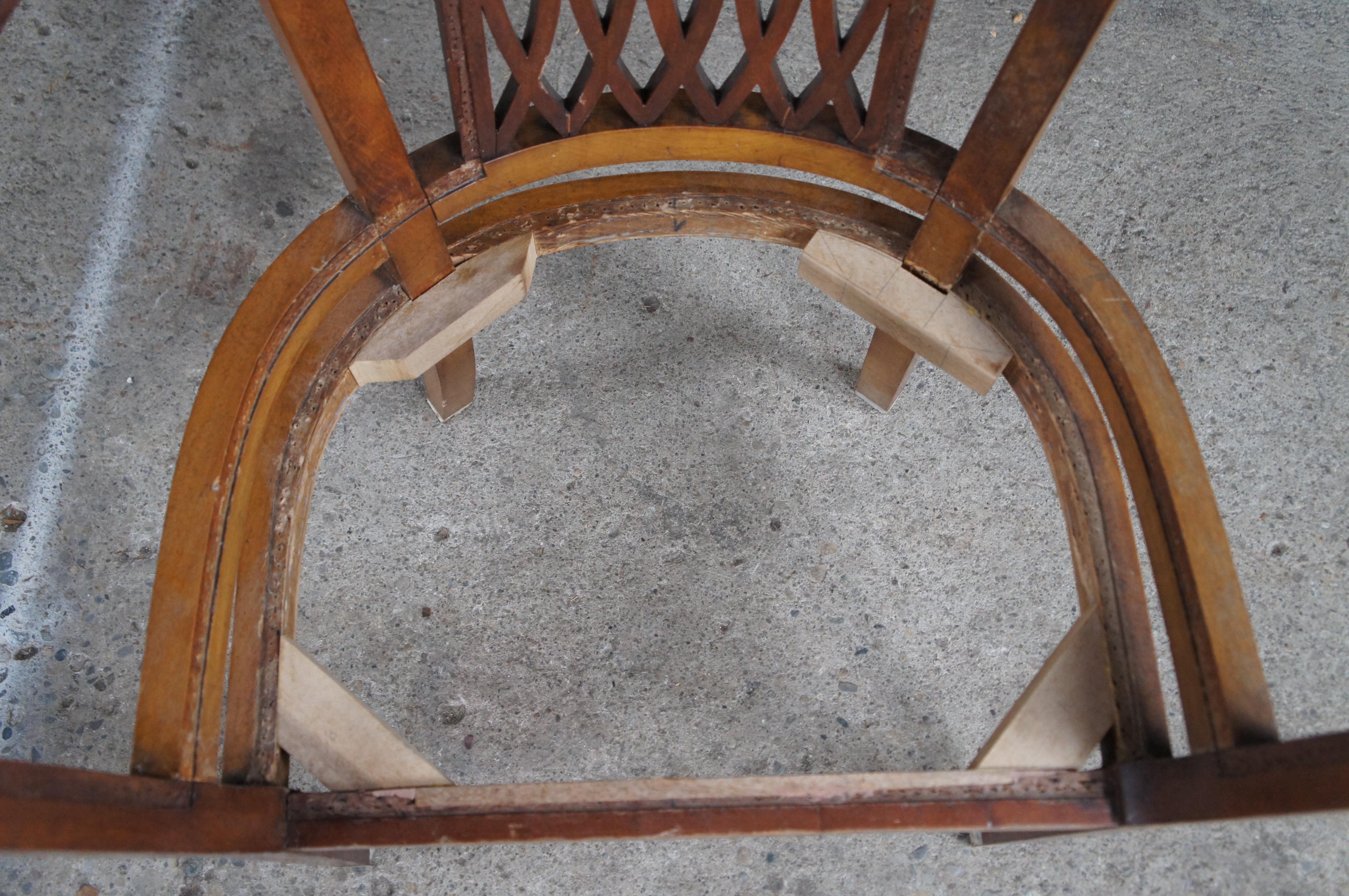 Antike englische Regency-Parlor-Suite-Sessel aus Mahagoni mit Intarsien und Fassrückenlehne im Angebot 6