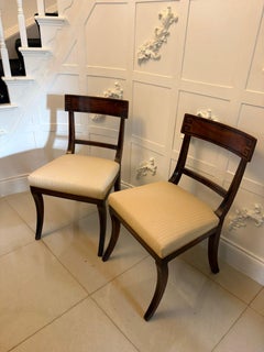 Antique English Regency Mahogany Klismos Dining Side Chairs – Pair