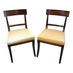 Antique English Regency Mahogany Klismos Dining Side Chairs – Pair