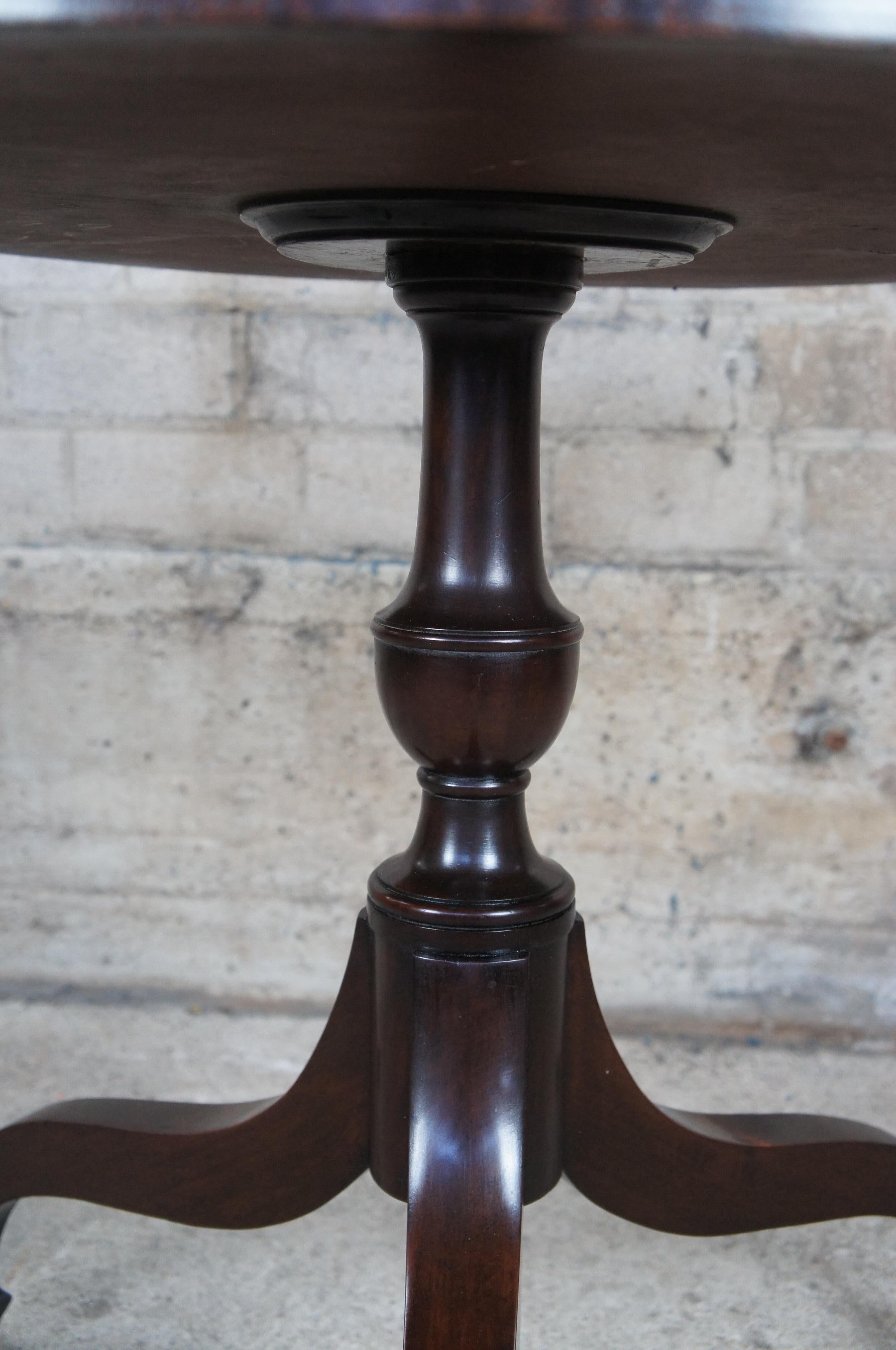 Antique English Regency Mahogany Tooled Leather Rent Table Drum Swivel Center 3
