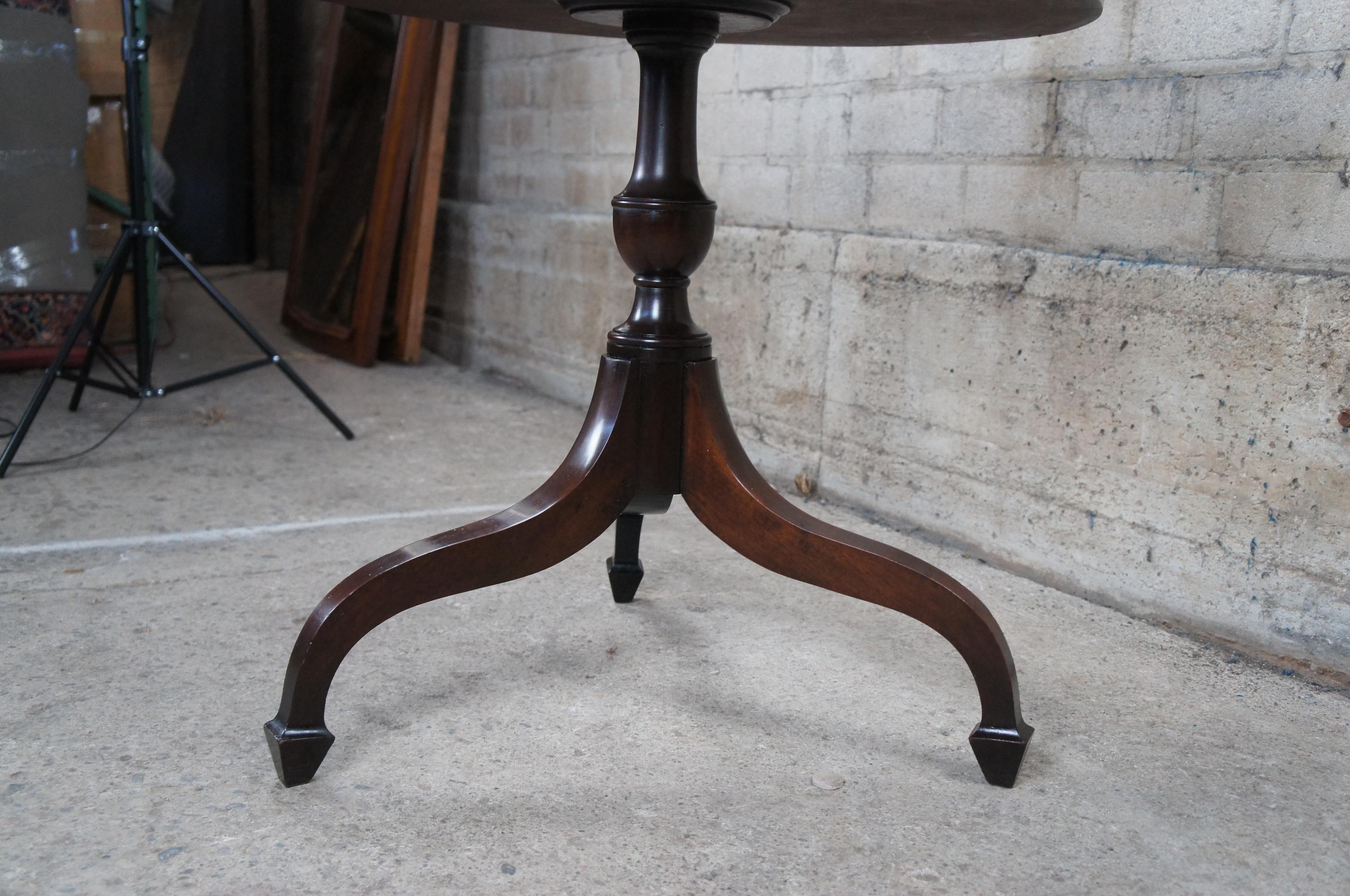 Antique English Regency Mahogany Tooled Leather Rent Table Drum Swivel Center 4