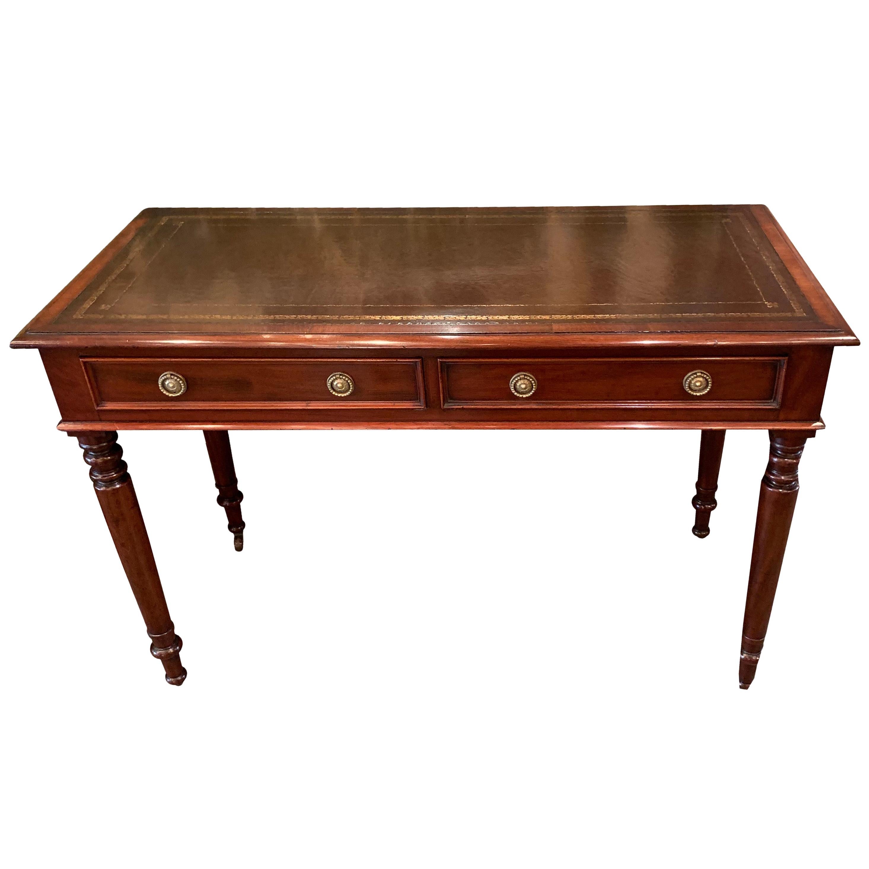 Antique English Regency Mahogany Writing Table For Sale at 1stDibs