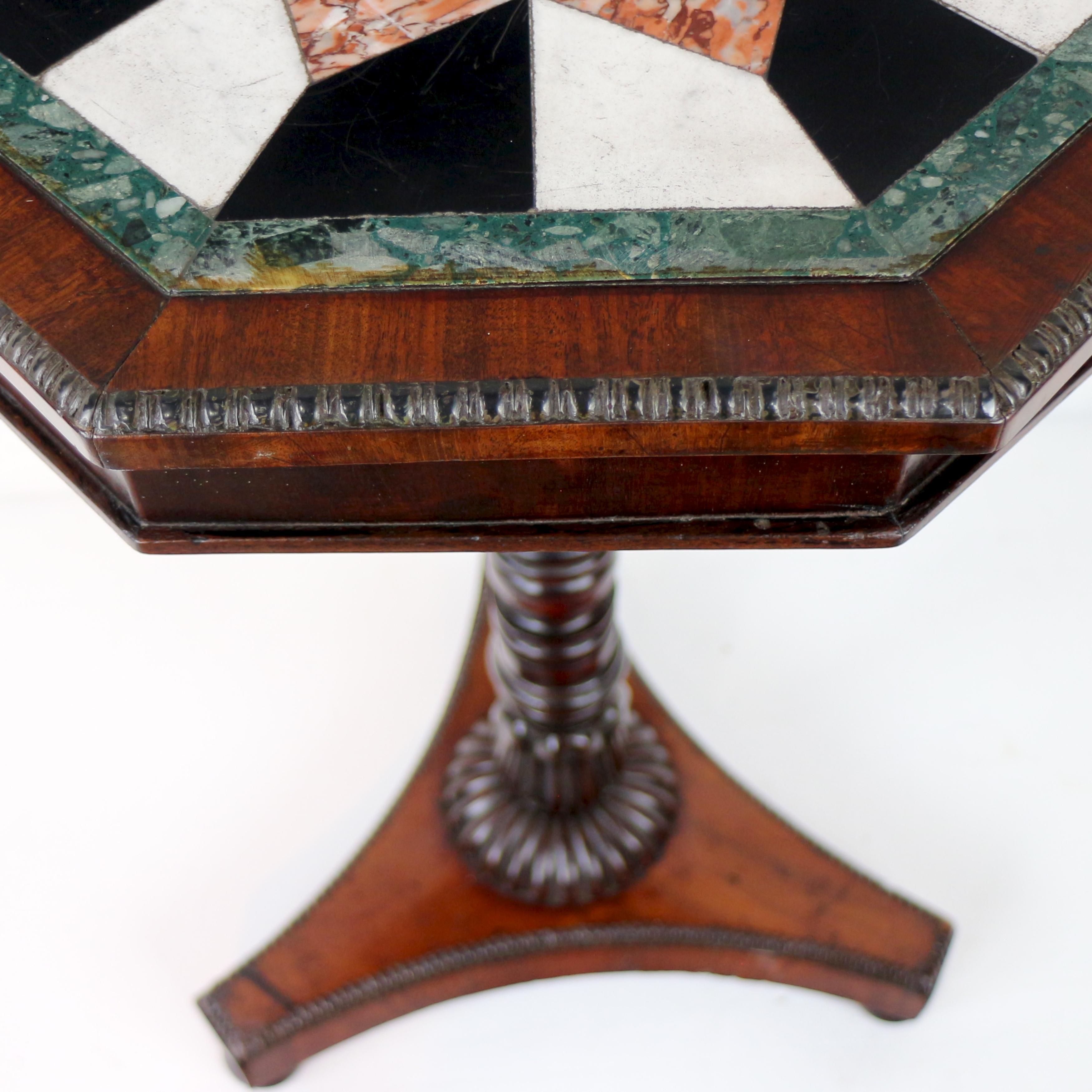 Antique English Regency Marble Specimen & Mahogany Table For Sale 9